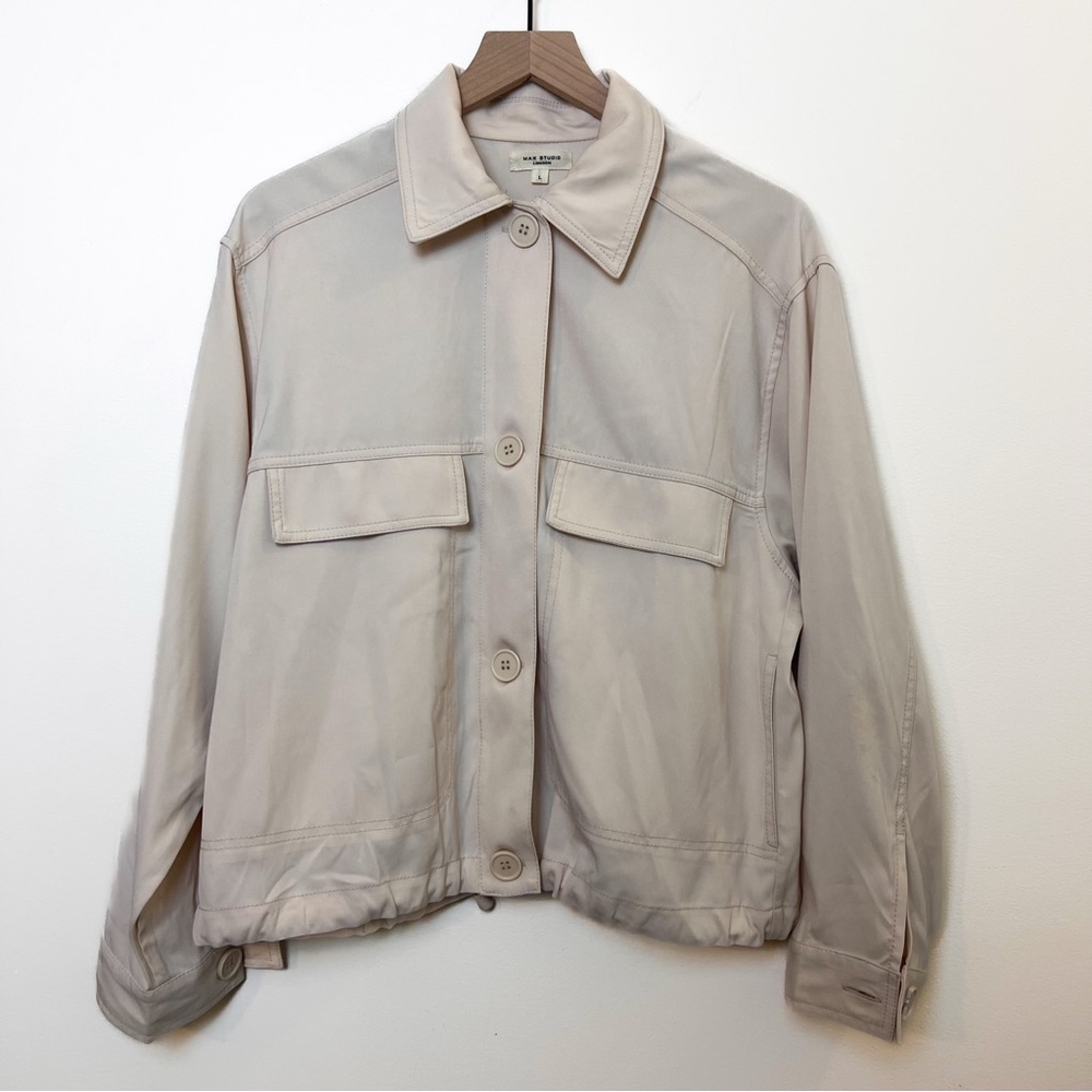 Max Studio London Cream Shacket | L